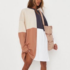 MISSGUIDED Color block sweatshirt dress